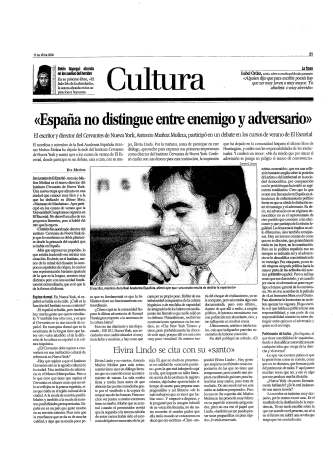 Eva Muñoz La Razón Cultura Entrevista a Antonio Muñoz Molina